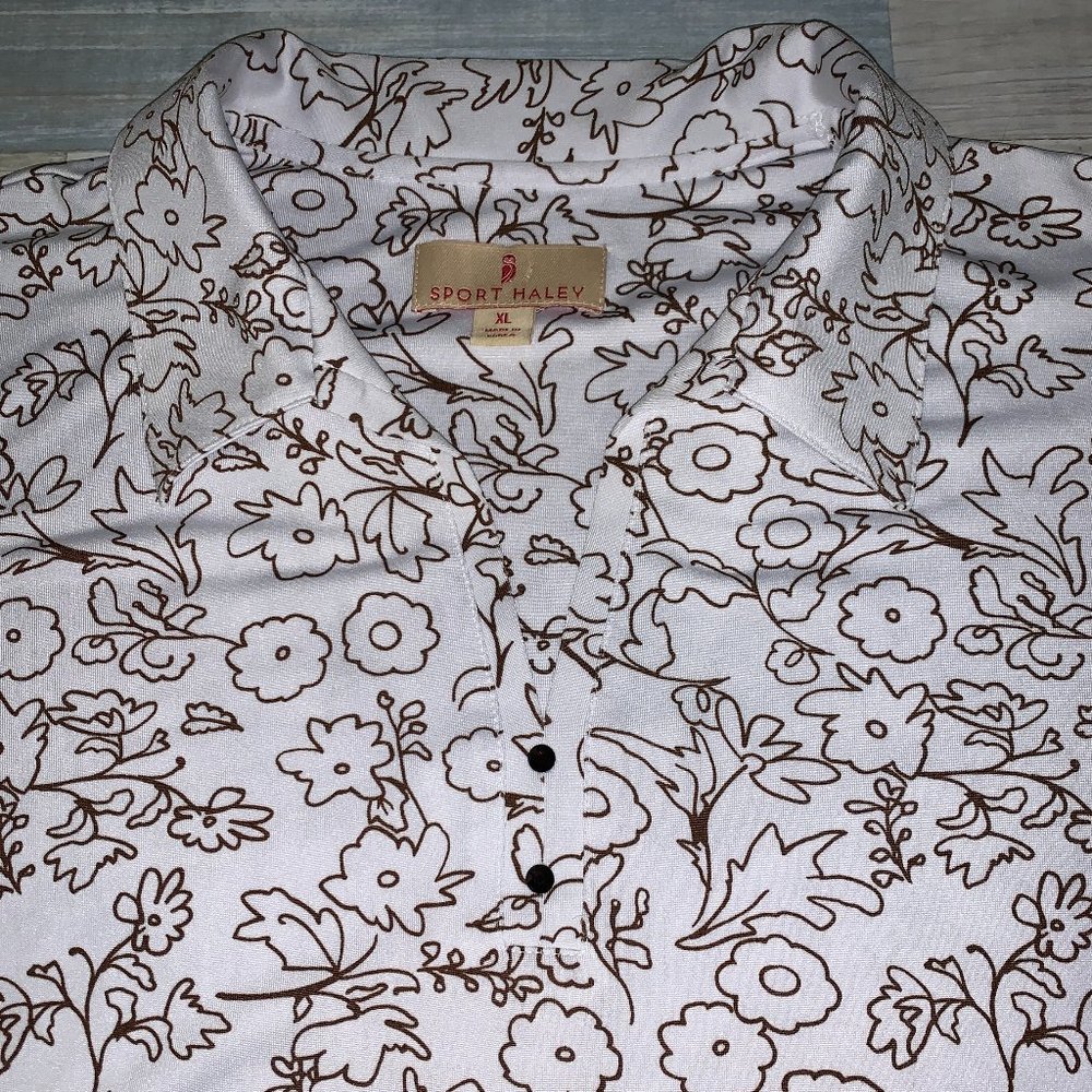 Sport Haley Women's White Floral Golf Top- X-Large - Picture 2 of 6